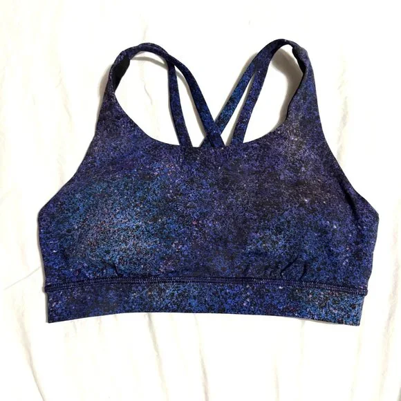 EXCELLENT Lululemon Energy Sports Yoga Bra Nulux Medium Support Purple Blue 4 - Picture 7 of 10